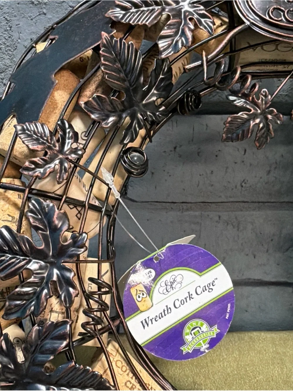Wine Cork Decorative Wreath in Bronze